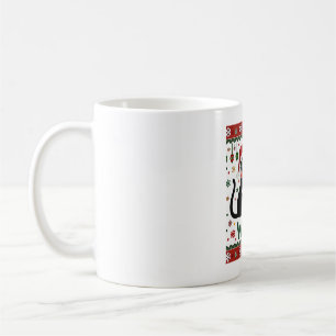 Mug Chat noir qui pousse l'arbre de Noël Drôle de chat