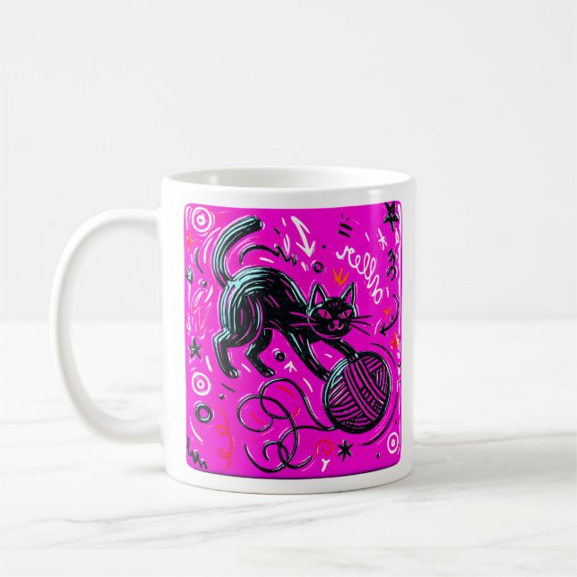 Mug Chat noir rose  (Gauche)