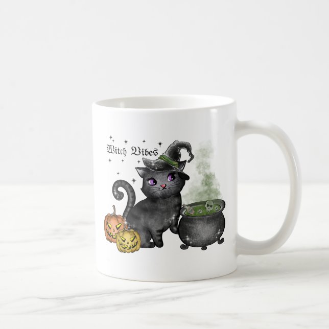 Mug Chat noir sorcière | Vibes sorcières (Droite)