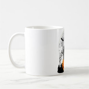 Mug Chat noir sur T-shirt Citrouille - Halloween Plein