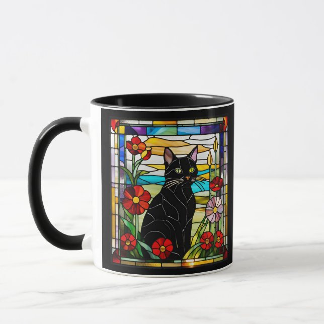 Mug Chat Noir Vitrail (Gauche)