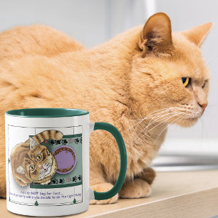 Mug Chat orange drôle Nourriture pour chat Humour Vert