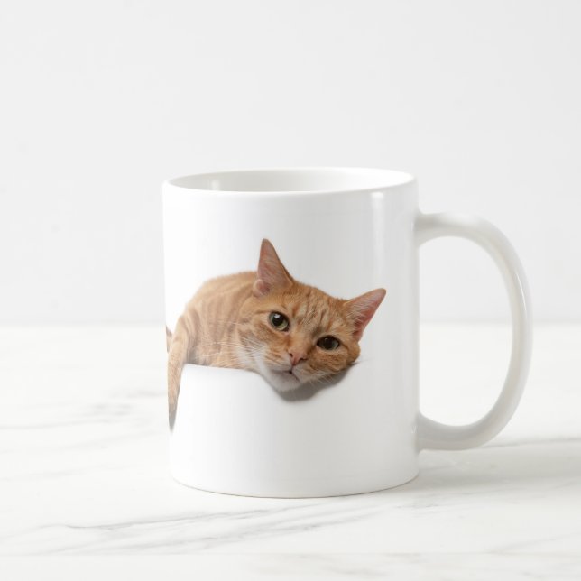 Mug Chat Orange Posé En Bas (Droite)
