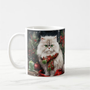 Mug Chat perse en Noël de neige
