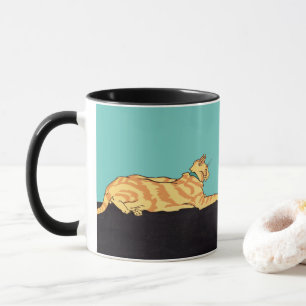 Mug Chat rayé au gingembre