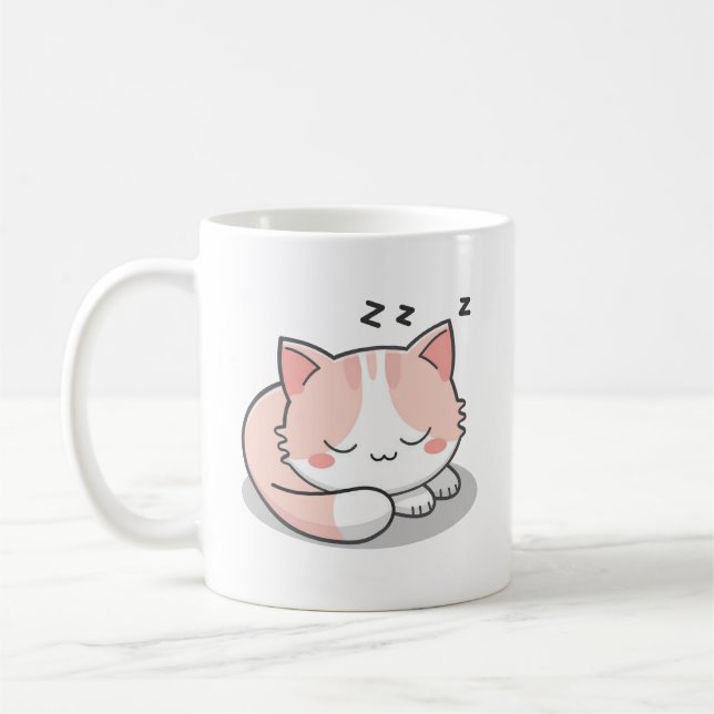 Mug Chat rose dormant (Gauche)