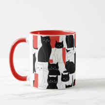 Chat rouge et noir Art Chat Collage Couleur Pop Mu