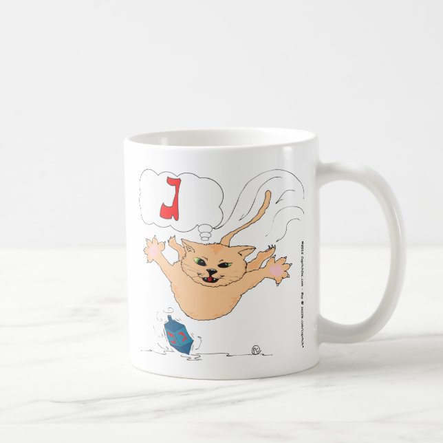 Mug chat s10 sautant sur Hanoukka Dradle (gimel) (Droite)