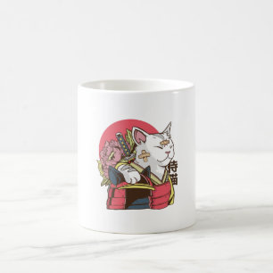 Mug Chat Samurai - Chat Vaporwave