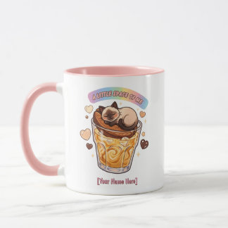Mug Chat siamois kawaii endormi sur l'esthétique du ca