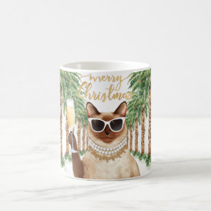 Mug Chat siamois Noël Californie thème