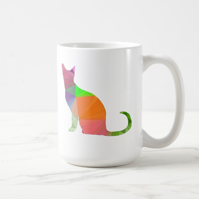 Mug Chat silhouette basse poly (Droite)