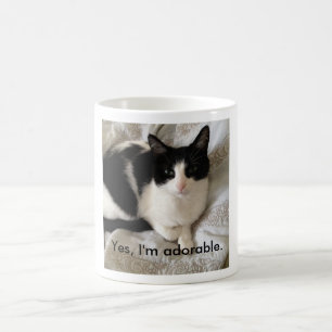 Mug Chat sophistiqué : "Oui, je suis adorable. "