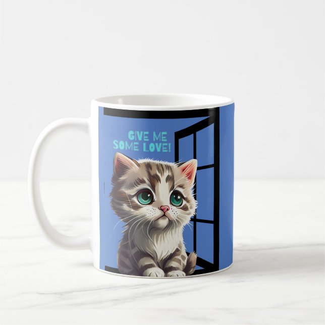 MUG CHAT SUR LE DEVIS DE FENÊTRE (Gauche)