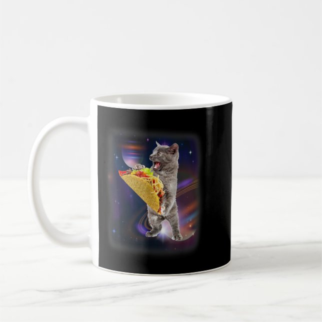 Mug Chat Taco Dans L'Espace Drôle T-shirt Pour Chat Et (Gauche)