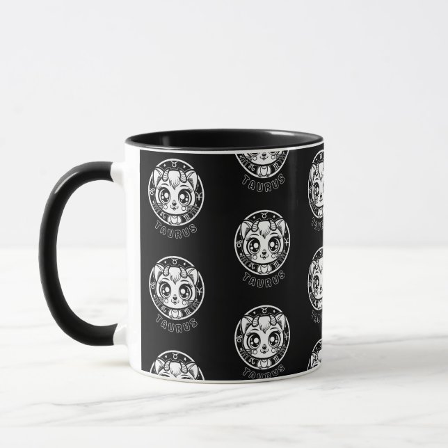 Mug Chat Taurus Zodiac Musique noire (Gauche)