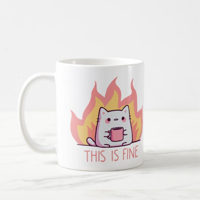 Mug Chat Un Feu C'est Très Bien (Gauche)