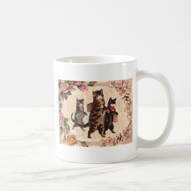 Mug Chat Vintage jolie chatons antiques chatons (Droite)