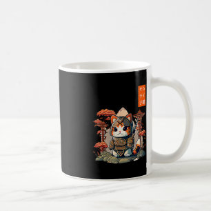 Mug Chat Warrior japonais écriture Anime Art pour kawa