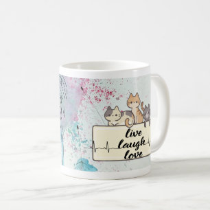 Mug Chat Whimsical & Dandelion : Art Floral