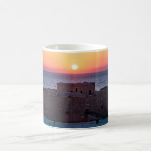 Mug Château de Paphos au coucher du soleil, vue drone
