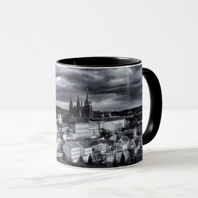 Mug Château de Prague Panorama, Art de Tchéquie (Hradc (Devant droit)