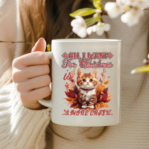 Mug Chaton festif dans les feuilles d'automne