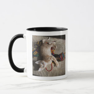 Mug Chaton jouant avec le fil