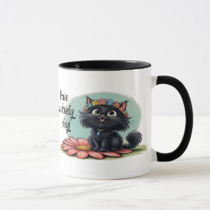 Mug Chaton joyeux sur une fleur - Souriez avec nous !