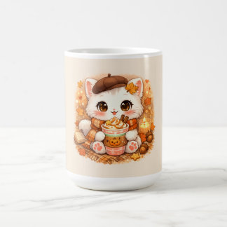 Mug Chaton Latte Kawaii Cosy Automne – Joli Chat d'Aut