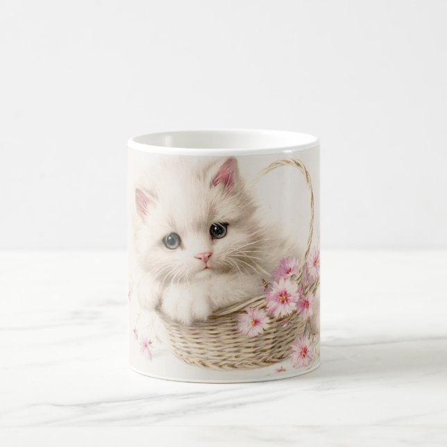 Mug Chaton Panier Fleurissant (Centre)
