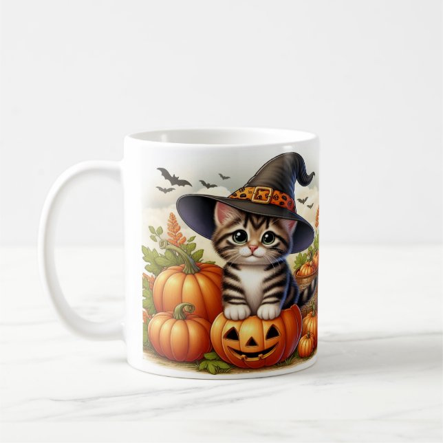 Mug Chatons adorables habillés en sorcières (Gauche)
