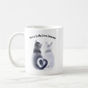Mug Chats à l'aquarelle minimaliste Queue en forme de