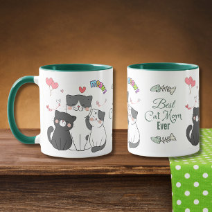 Mug Chats adorables Meow avec les coeurs Meilleur Chat