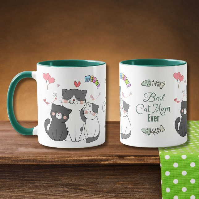 Mug Chats adorables Meow avec les coeurs Meilleur Chat (Créateur téléchargé)