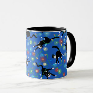 Mug Chats amusants et lumières de Noël
