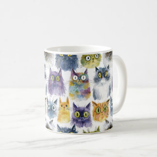 Mug Chats aquarelles arc-en-ciel fantaisistes