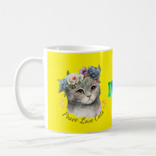 Mug chats classiques Peace love chats