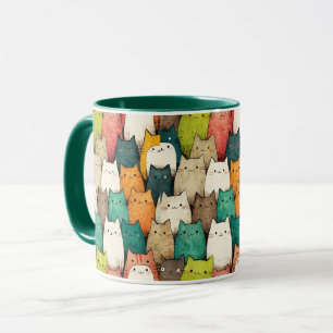 Mug Chats colorés Art dessin vertical