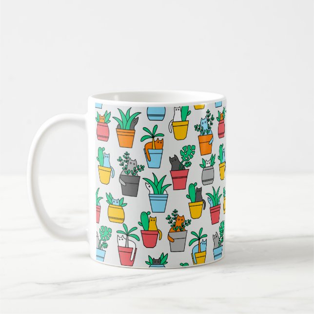 Mug Chats dans les pots à fleurs (Gauche)
