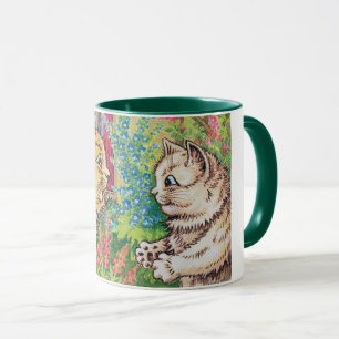 Mug Chats dans un jardin, Louis Wain
