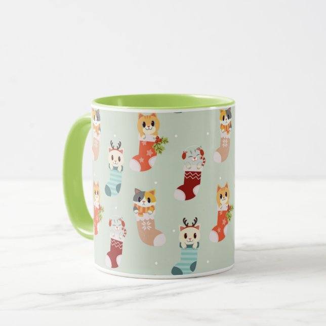 Mug Chats de Noël mignons (Devant gauche)