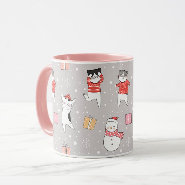 Mug Chats de Noël mignons (Devant gauche)