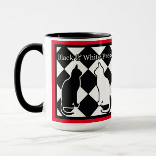 Mug Chats de presse noir et blanc