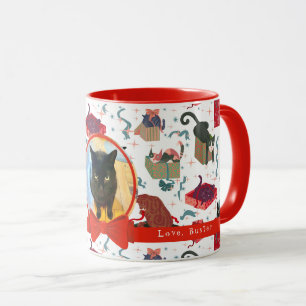 Mug Chats Drôle Dans Les Boîtes De Noël Photo Personna