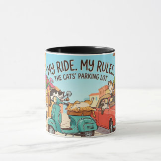 Mug Chats drôles sur l'illustration de dessin animé de