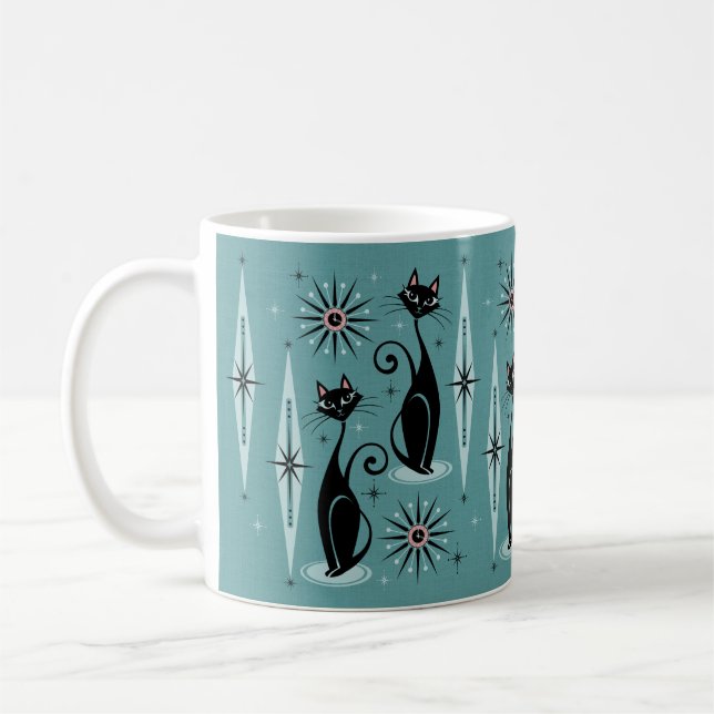 Mug Chats et horloges du milieu du siècle ©studioxtine (Gauche)