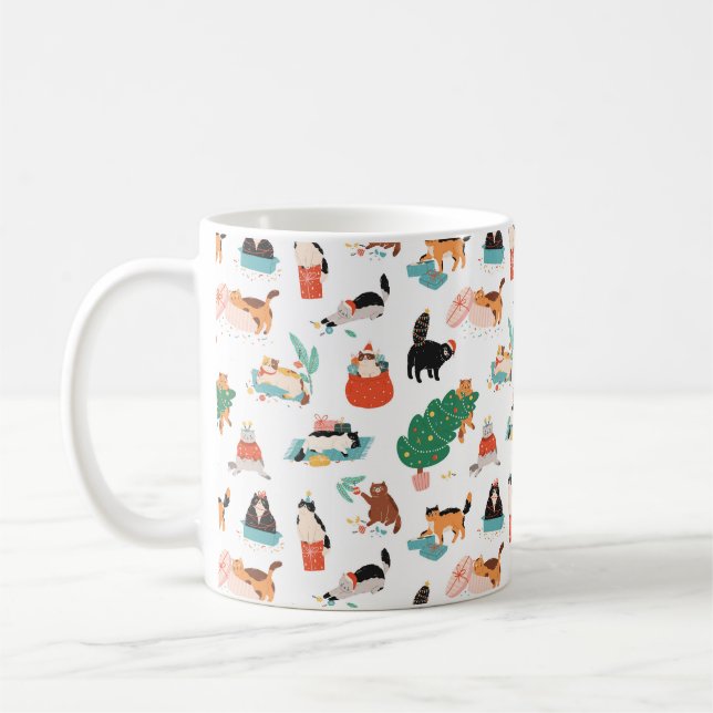 Mug Chats et Motifs de Noël (Gauche)