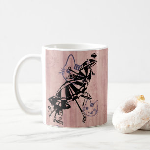 Mug Chats Façades Parasols Parasols Dessin d'art d'enc