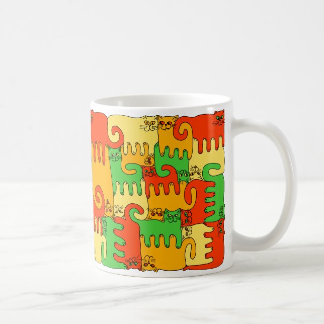 Mug Chats "feuille de puzzle d'automne " (Droite)